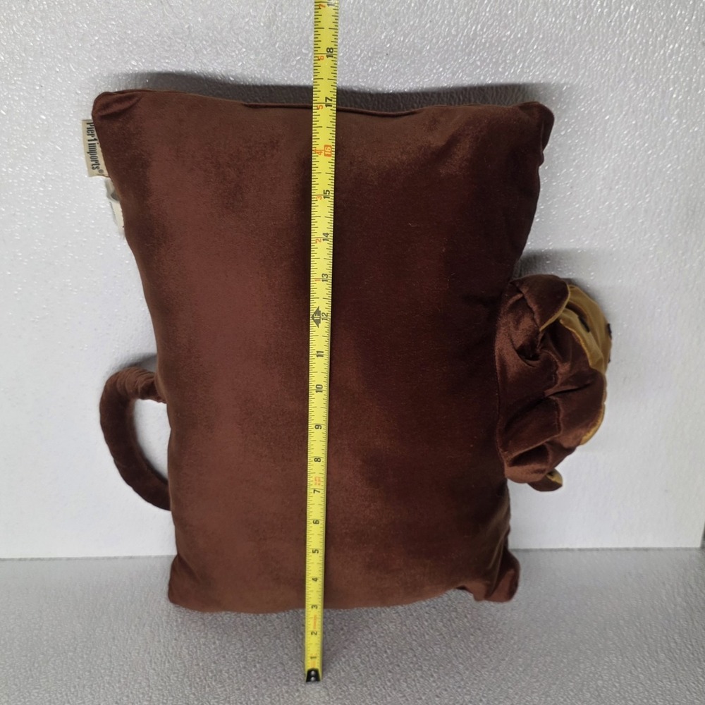 Pier 1 Imports Pillow Pet Brown Monkey Velour Plush Pillow - Picture 14 of 16